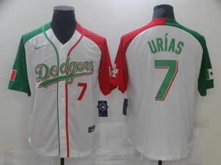 Nike Los Angeles Dodgers #7 Julio Urias Mexican Heritage Night Cool Base Jersey White
