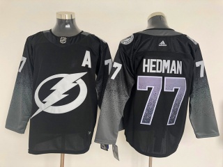 Adidas Tampa Bay Lightning #77 Victor Hedman Breakaway Jersey Black