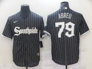 Nike Chicago White Sox #79 Jose Abreu Southside 2021 City Cool Base Jerseys Black