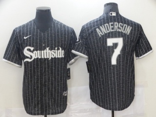 Nike Chicago White Sox #7 Tim Anderson Southside 2021 City Cool Base Jerseys Black