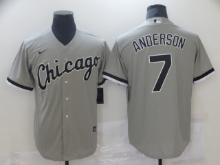 Nike Chicago White Sox #7 Tim Anderson Cool Base Jerseys Gray