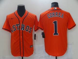 Nike Houston Astros #1 Carlos Correa Cool Base Jerseys Orange