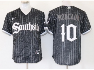 Nike Chicago White Sox #10 Yoan Moncada Southside 2021 City Cool Base Jerseys Black