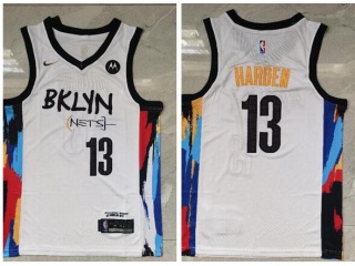 Nike Brooklyn Nets #13 James Harden 2021 City Jersey White