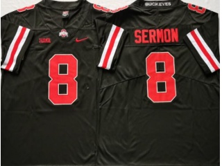 Ohio State Buckeyes #8 Trey Sermon Jersey Black