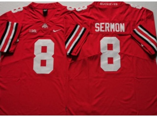 Ohio State Buckeyes #8 Trey Sermon Jersey Red