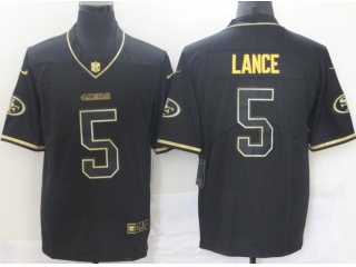 San Francisco 49ers #5 Trey Lance Salute to Service Limited Jersey Black With Golden Number