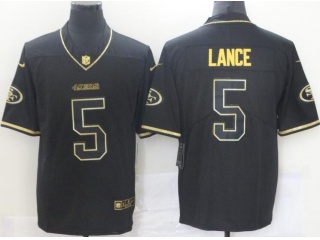 San Francisco 49ers #5 Trey Lance Salute to Service Limited Jersey Black With Golden Number 