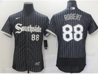 Nike Chicago White Sox #88 Luis Robert Southside 2021 City Flexbase Jerseys Black