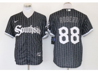 Nike Chicago White Sox #88 Luis Robert Southside 2021 City Cool Base Jerseys Black