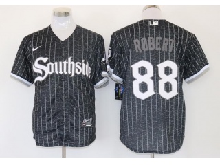 Nike Chicago White Sox #88 Luis Robert Southside 2021 City Cool Base Jerseys Black 