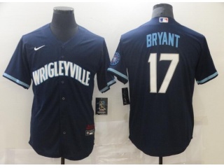 Nike Chicago Cubs #17 Kris Bryant City Cool Base Jersey Blue 