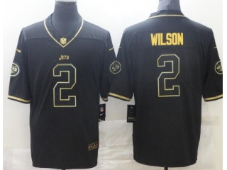 New York Jets #2 Zach Wilson Vapor Limited Jersey Black Golden