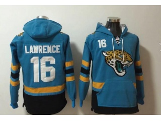 Jacksonville Jaguars #16 Trevor Lawrence Hoodies Teal