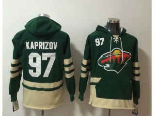 Minnesota Wild #97 Kirill Kaprizov Hoodies Green
