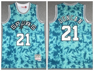 San Antonio Spurs #21 Tim Duncan Galaxy Jersey Teal