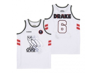 #6 Drake Toronto Skin Basketball Jersey White