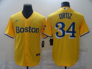 Nike Boston Red Sox #34 David Ortiz Cool Base Jersey Yellow