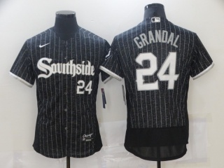 Nike Chicago White Sox #24 Yasmani Grandal Southside 2021 City Flexbase Jerseys Black