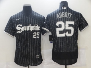 Nike Chicago White Sox #25 Sam Abbott Southside 2021 City Flexbase Jerseys Black
