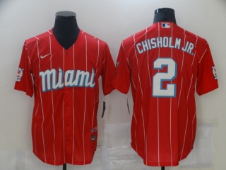 Miami Marlins #2 Jazz Chisholm Jr. 2021 City Connect Jersey Red