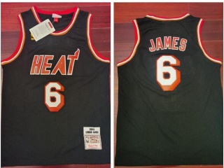 Miami Heat #6 Lebron James Throwback Jersey Black