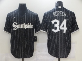 Nike Chicago White Sox #34 Michael Kopech Southside 2021 City Cool Base Jersey Black