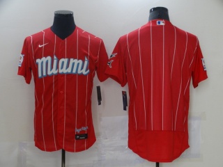 Miami Marlins Blank 2021 City Connect Flexbase Jersey Red