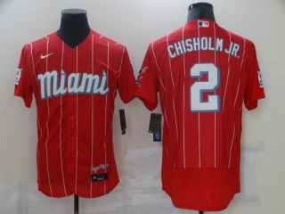 Miami Marlins #2 Jazz Chisholm Jr. 2021 City Connect Flexbase Jersey Red