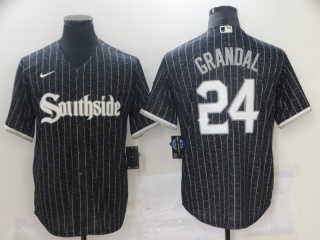 Nike Chicago White Sox #24 Yasmani Grandal Southside 2021 City Cool Base Jerseys Black