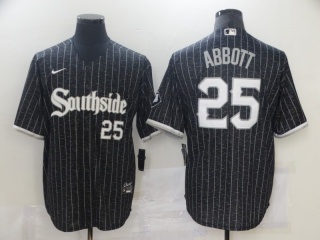 Nike Chicago White Sox #25 Sam Abbott Southside 2021 City Cool Base Jerseys Black