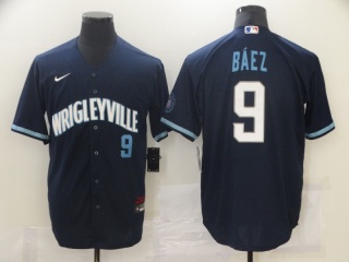 Nike Chicago Cubs #9 Javier Baez City Cool Base Jersey Blue