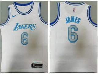 Los Angeles Lakers #6 Lebron James 2021 City Jersey White
