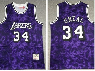 Los Angeles Lakers #34 Shaquille O'Neal Galaxy Jersey Purple