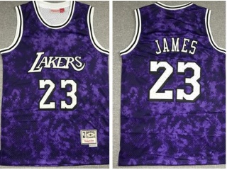 Los Angeles Lakers #23 Lebron James Purple Galaxy Jersey Purple