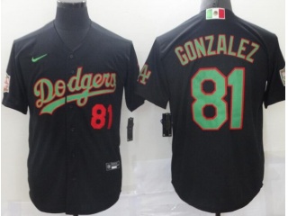 Nike Los Angeles Dodgers #81 Victor Gonzalez Mexican Flexbase Jersey Black