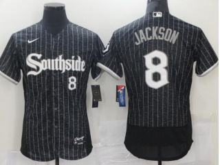 Nike Chicago White Sox #8 B.Jackson Southside 2021 City Flexbase Jerseys Black