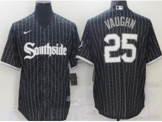 Nike Chicago White Sox #25 Andrew Vaughn Southside 2021 City Cool Base Jerseys Black