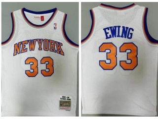 New York Knicks #33 Patrick Ewing Throwback Jersey White