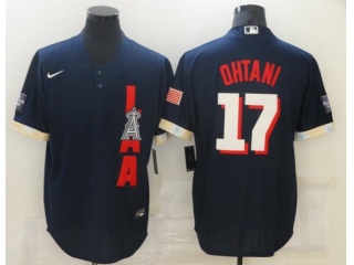 Nike Los Angeles Angels #17 Shohei Ohtani 2021 All Star Cool Base Jersey Blue