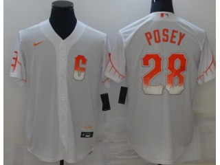 Nike San Francisco Giants #28 Buster Posey City Cool Base Jersey White