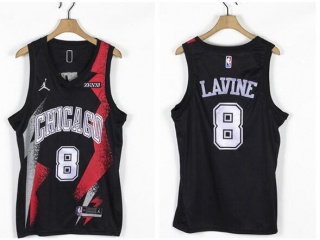 Nike Chicago Bulls #8 Zach Lavine Fashion Jersey Black
