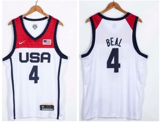 Team USA #4 Bradley Beal 2021 Olympic Jersey White