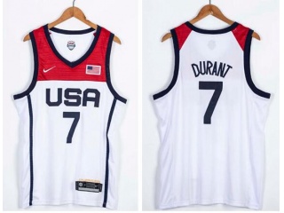 Team USA #7 Kevin Durant 2021 Olympic Jersey White