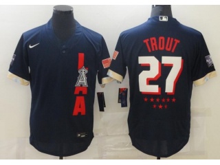 Nike Los Angeles Angels #27 Mike Trout 2021 All Star Flexbase Jersey Blue