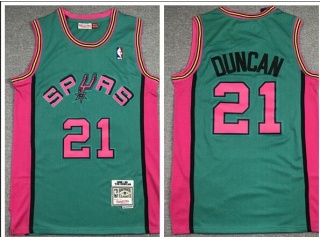 San Antonio Spurs #21 Tim Duncan Throwabck Jersey Green