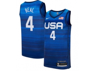 Team USA #4 Bradley Beal2021 Olympic Jersey Blue