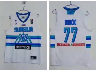 Team Slovenija #77 Luka Doncic 2021 Olympic Jersey White