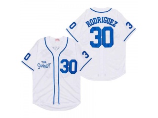 The Sandlot Legends #30 Benny 'The Jet' Rodriguez Baseball Jersey White