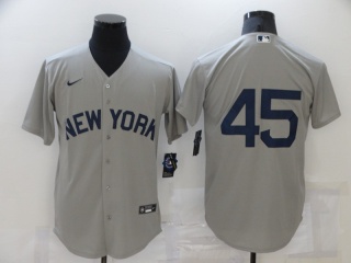 Nike New York Yankees #45 Gerrit Cole Cool Base Jersey Grey without Name